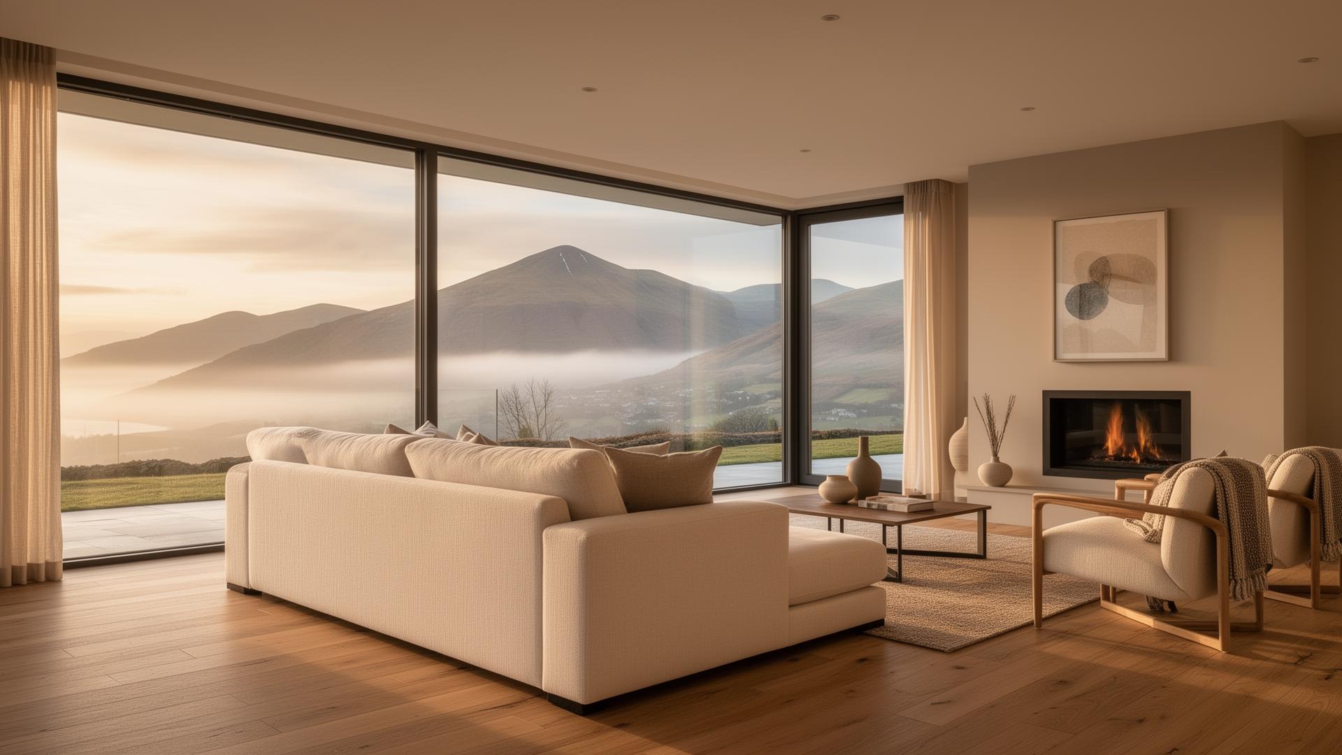 Modern luxury holiday let with mountain views in North Wales